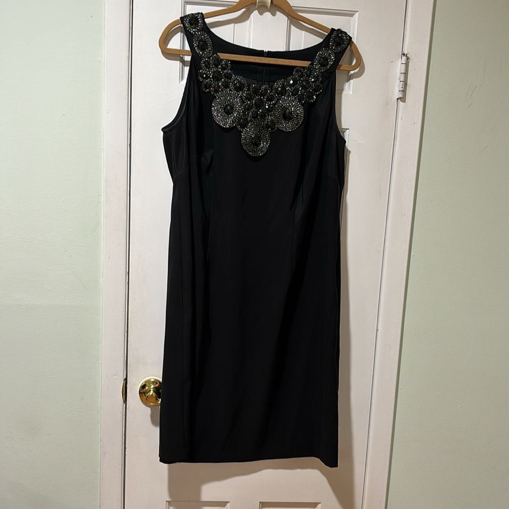 Embellished Neckline Black Wedding Dress